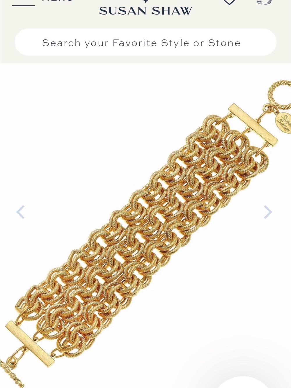 Susan Shaw Gold Rope-Link Multirow Bracelet